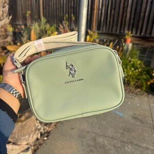NWT U.S. Polo Assn. Classic Crossbody Bag in Mint Lime Loden Green Beige